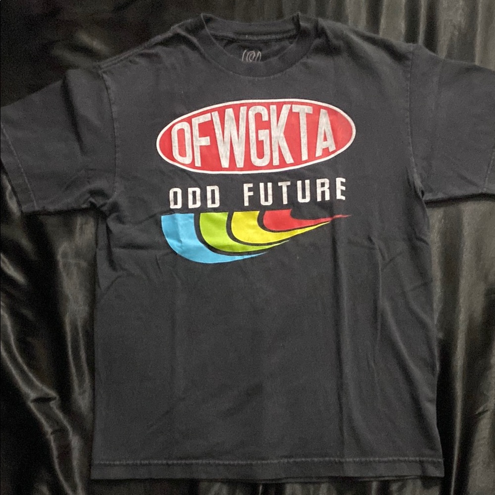 Odd Future Black Tee with Red, Blue, Yellow, Green Accents